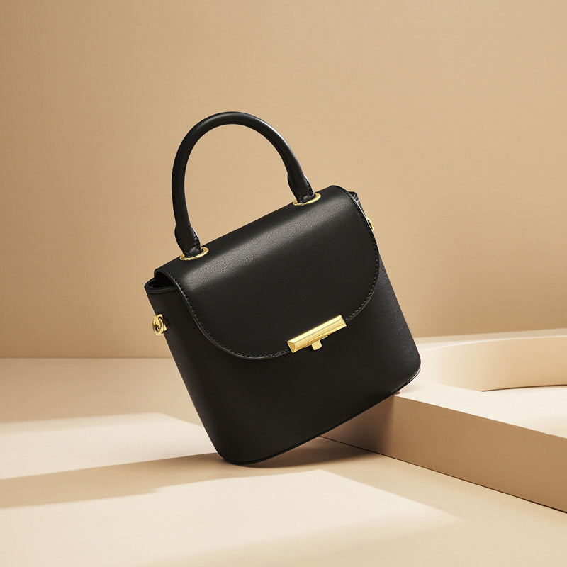 Women’s Minimalist Genuine Leather Lock Buckle Crossbody Shoulder Handbags image 7