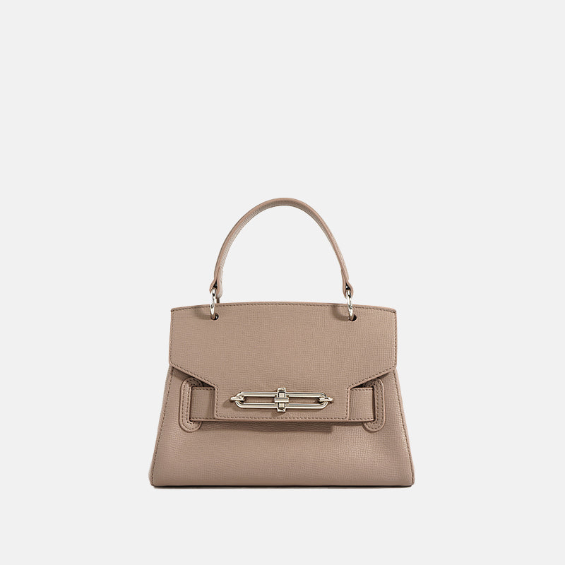 Women’s Minimalist Genuine Leather Lock Buckle Crossbody Top Handle Bags image 6