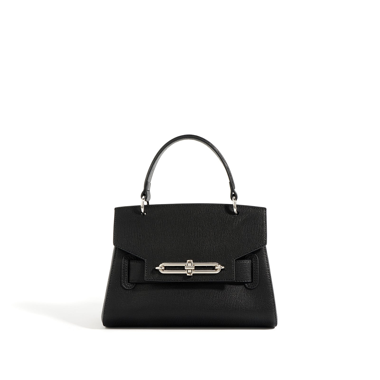 Women’s Minimalist Genuine Leather Lock Buckle Crossbody Top Handle Bags image 7