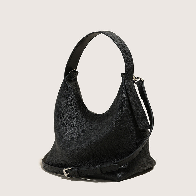 Women’s Minimalist Genuine Leather Magnetic Clasp Crossbody Top Handle Bag image 4