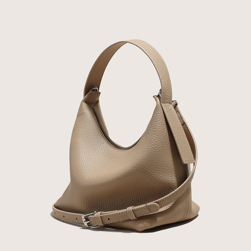 Women’s Minimalist Genuine Leather Magnetic Clasp Crossbody Top Handle Bag image 2