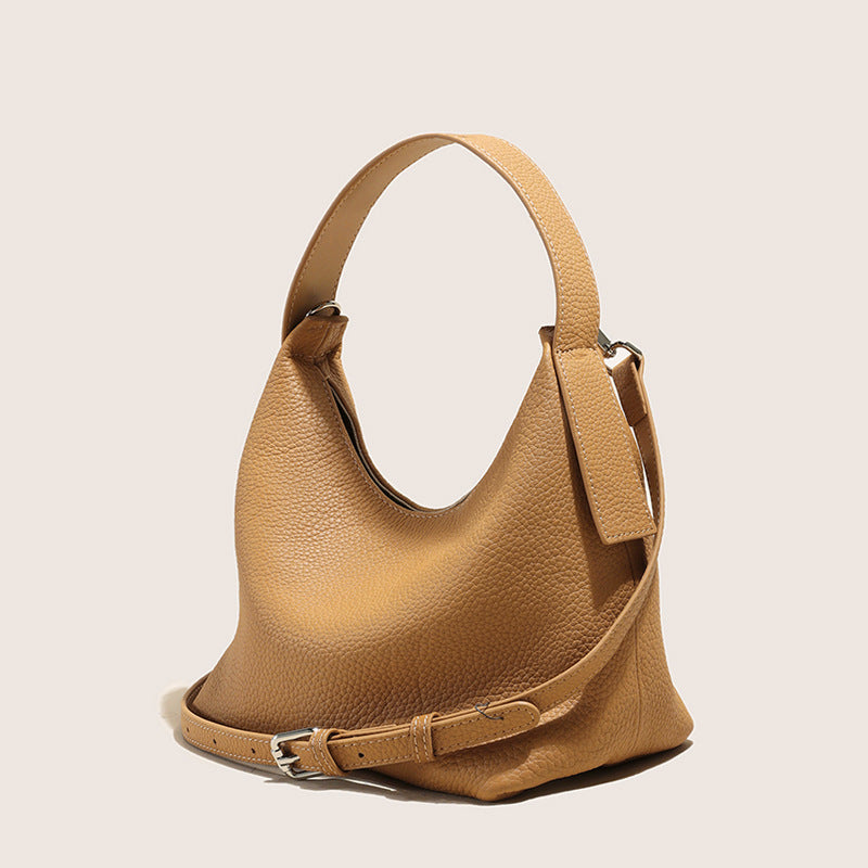Women’s Minimalist Genuine Leather Magnetic Clasp Crossbody Top Handle Bag image