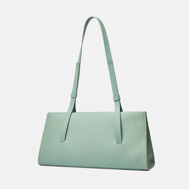 Women’s Minimalist Genuine Leather Magnetic Closure Baguette Bags image 7