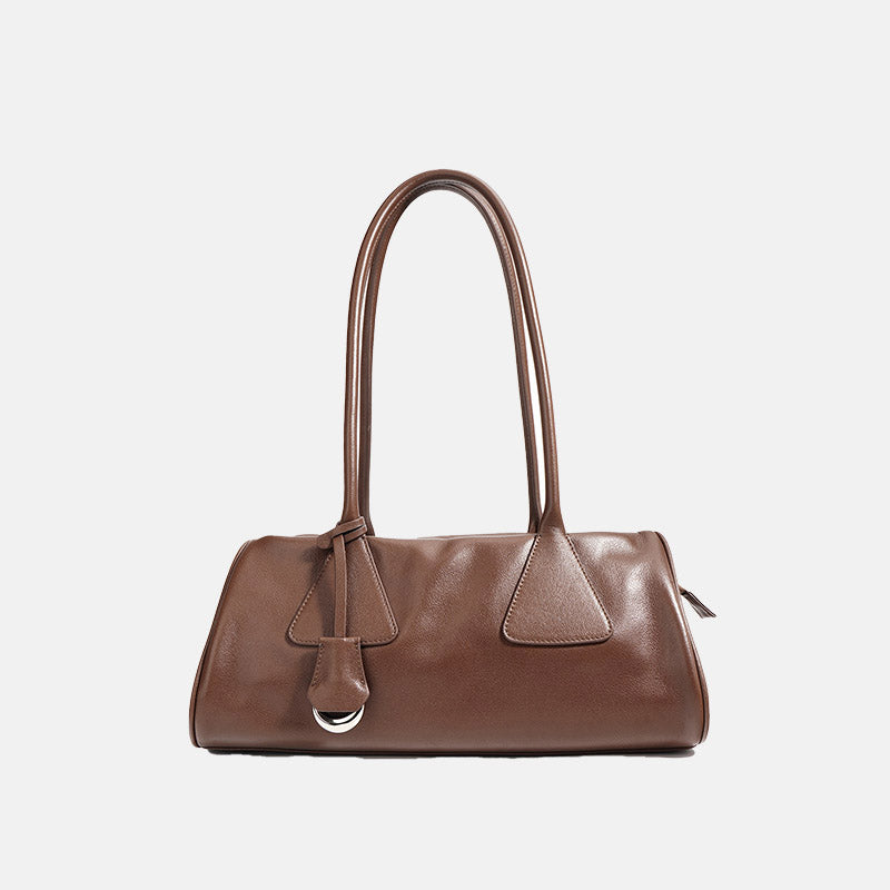 Women’s Minimalist Genuine Leather Pillow-Shaped Baguette Bag image 5