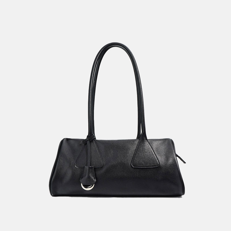 Women’s Minimalist Genuine Leather Pillow-Shaped Baguette Bag image 4