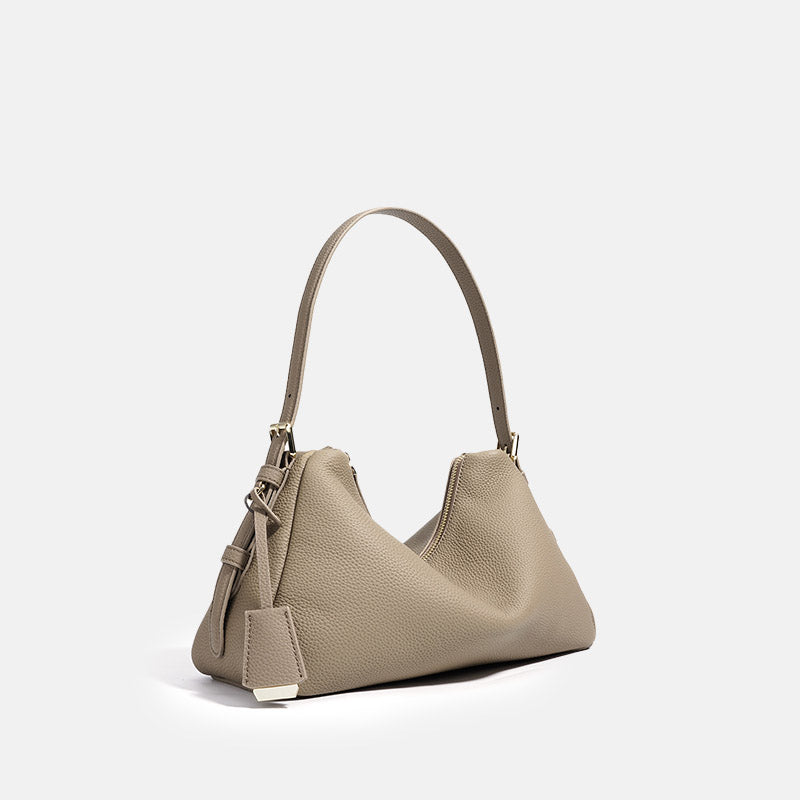 Women’s Minimalist Genuine Leather Pillow-Shaped Shoulder Baguette Bag image 4