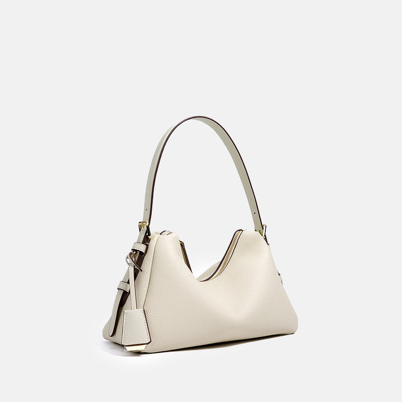 Women’s Minimalist Genuine Leather Pillow-Shaped Shoulder Baguette Bag image 8