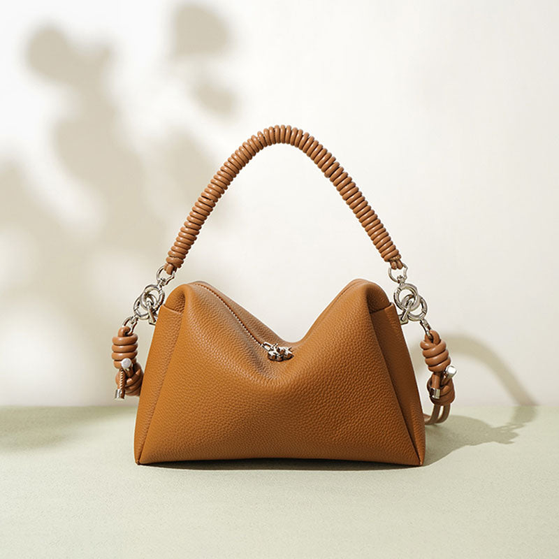 Women’s Minimalist Genuine Leather Pillow-Shaped Shoulder Handbag image 2