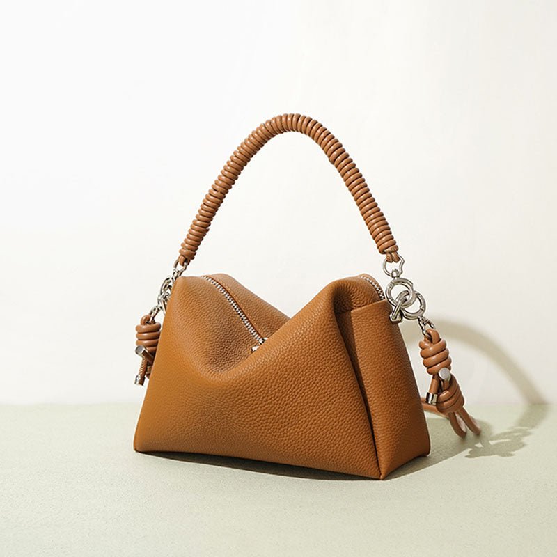 Women’s Minimalist Genuine Leather Pillow-Shaped Shoulder Handbag image 3
