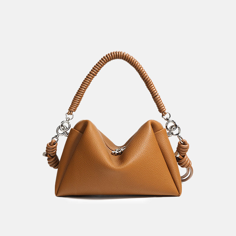 Women’s Minimalist Genuine Leather Pillow-Shaped Shoulder Handbag image