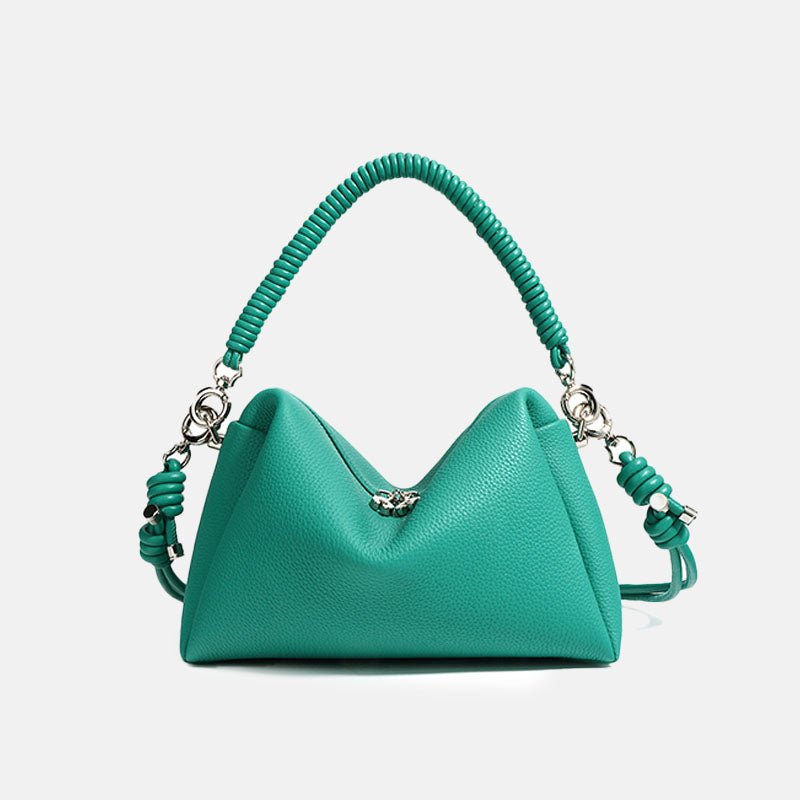 Women’s Minimalist Genuine Leather Pillow-Shaped Shoulder Handbag image 4
