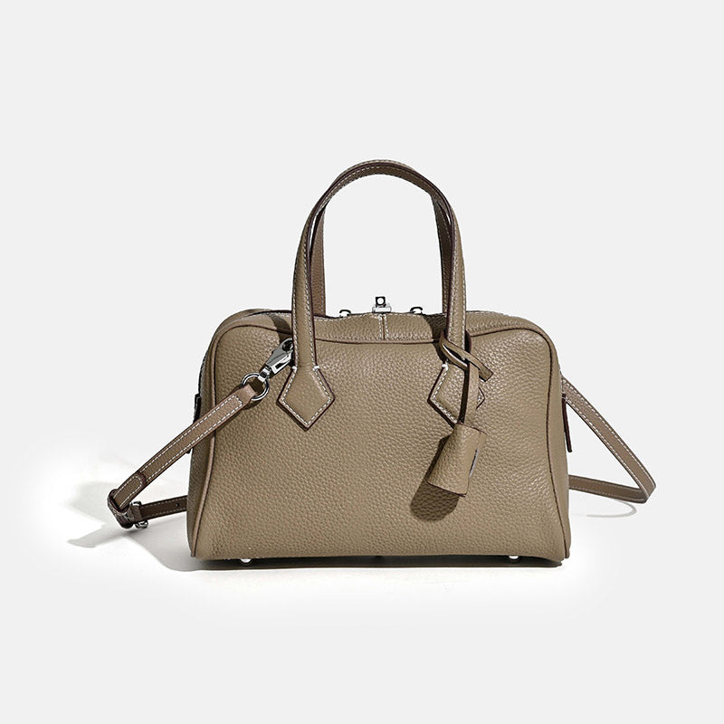 Women’s Minimalist Genuine Leather Pillow-Shaped Zip-Top Crossbody Handbag image 5