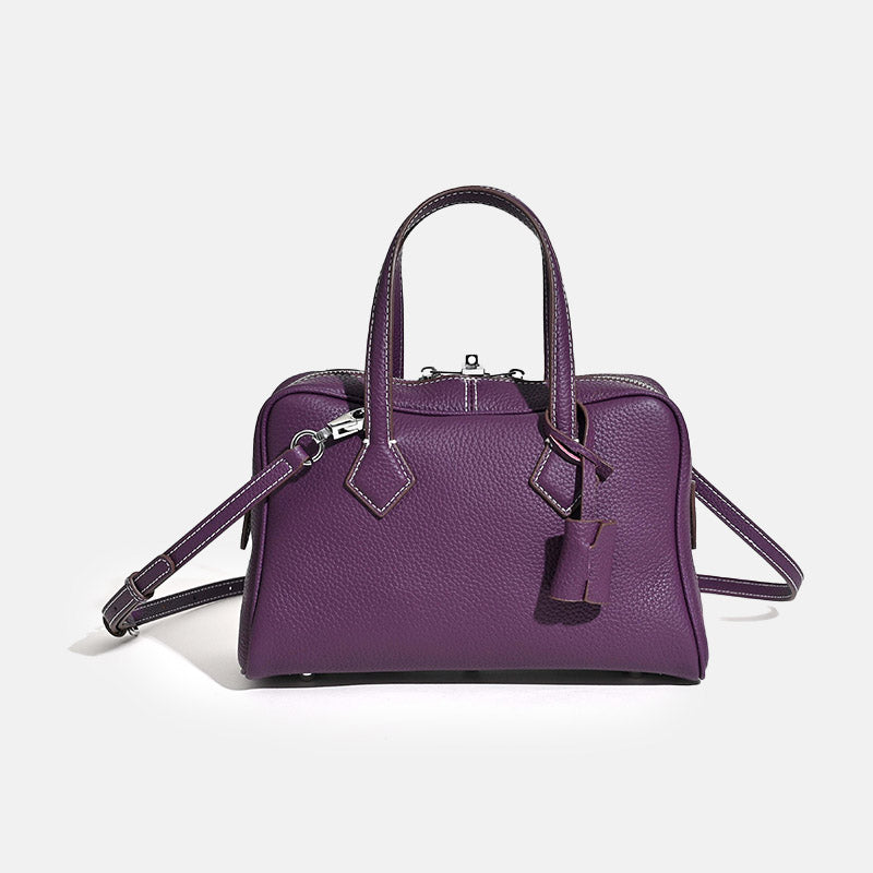 Women’s Minimalist Genuine Leather Pillow-Shaped Zip-Top Crossbody Handbag image 7