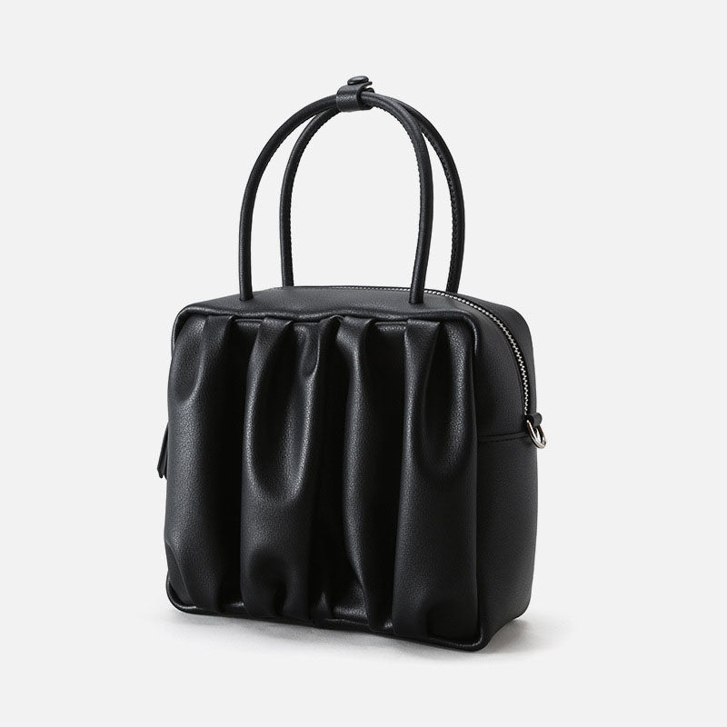 Women’s Minimalist Genuine Leather Pleated Cloud Handbag image 6