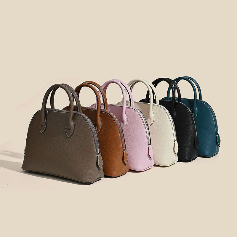 Women’s Minimalist Genuine Leather Shell-Shaped Handbag image 3
