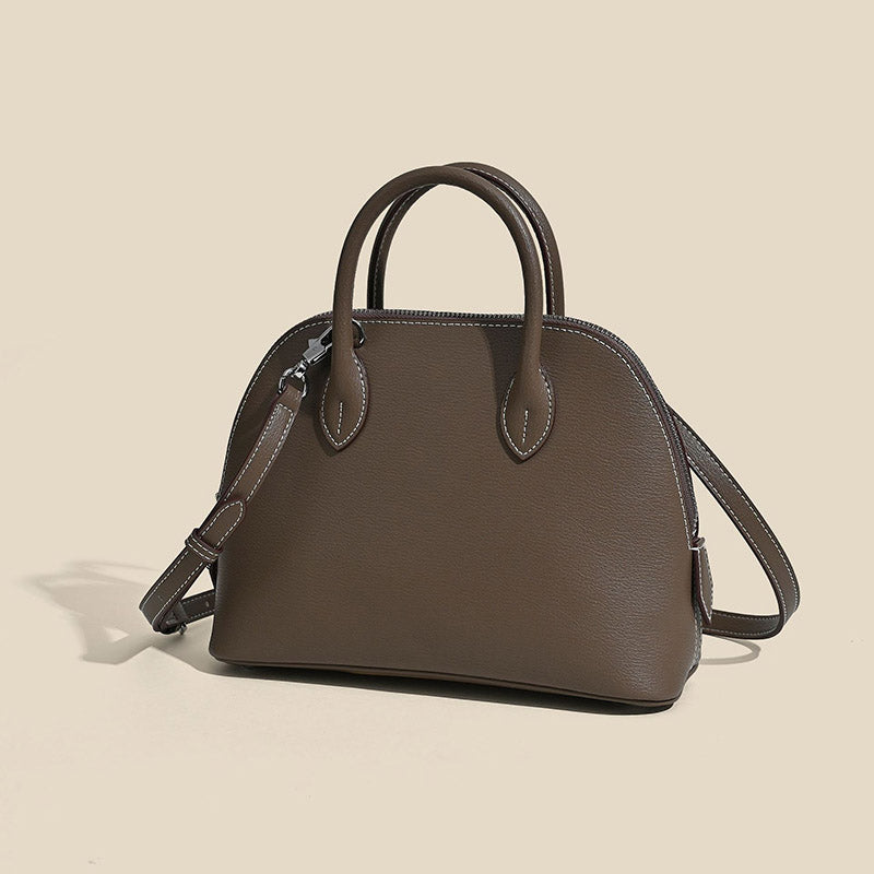 Women’s Minimalist Genuine Leather Shell-Shaped Handbag image 2