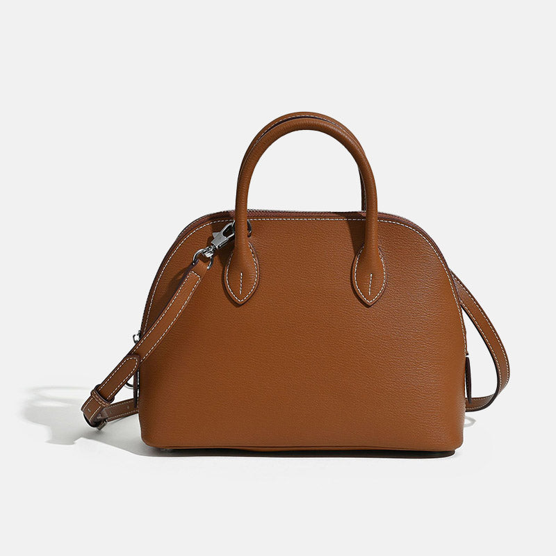 Women’s Minimalist Genuine Leather Shell-Shaped Handbag image 5