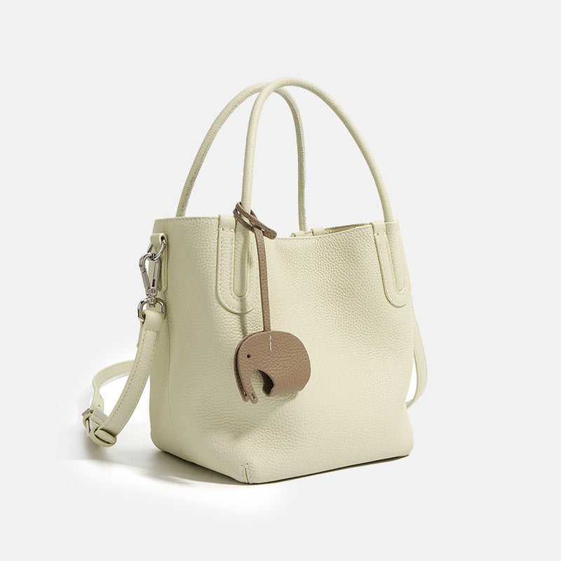 Women’s Minimalist Genuine Leather Shoulder Bucket Bag image
