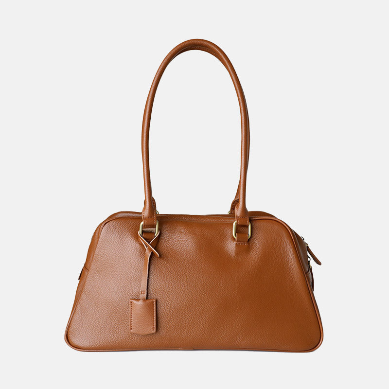 Women’s Minimalist Genuine Leather Top Handle Bag image