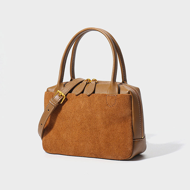 Women’s Minimalist Genuine Leather Suede Crossbody Handbag image