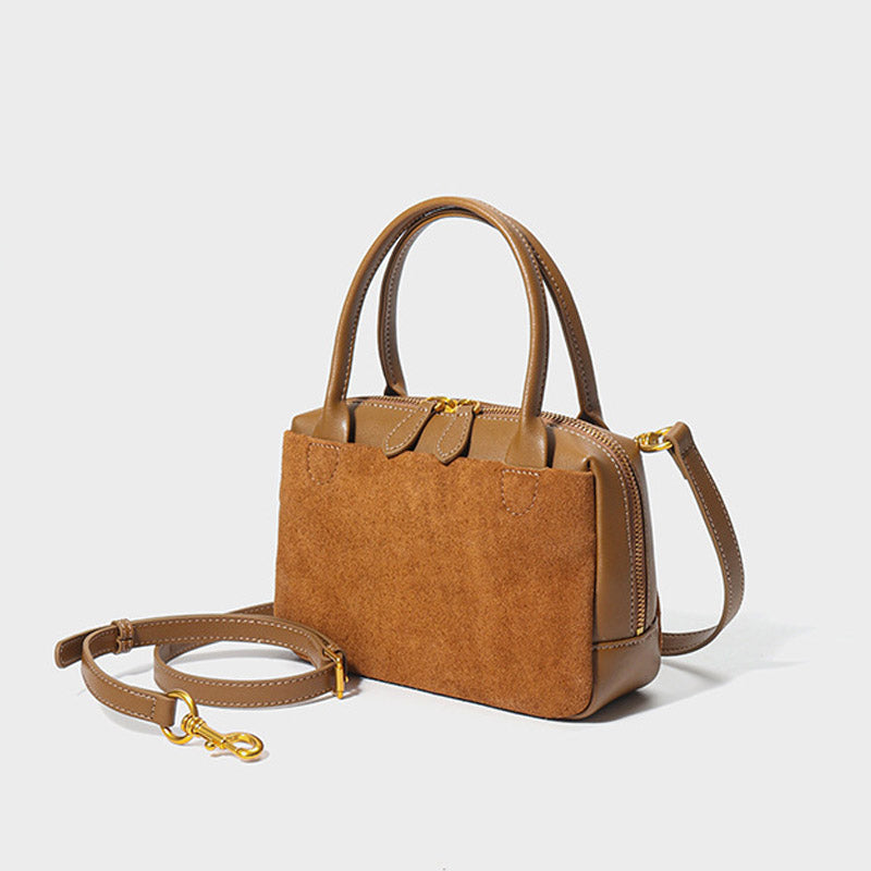 Women’s Minimalist Genuine Leather Suede Crossbody Handbag image 2
