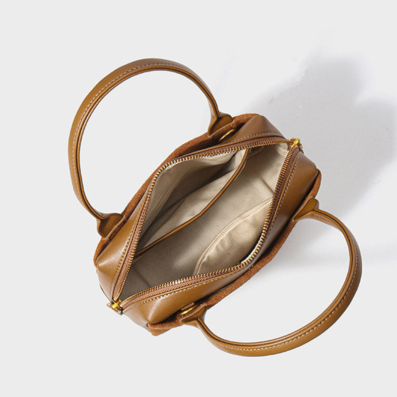 Women’s Minimalist Genuine Leather Suede Crossbody Handbag image 3