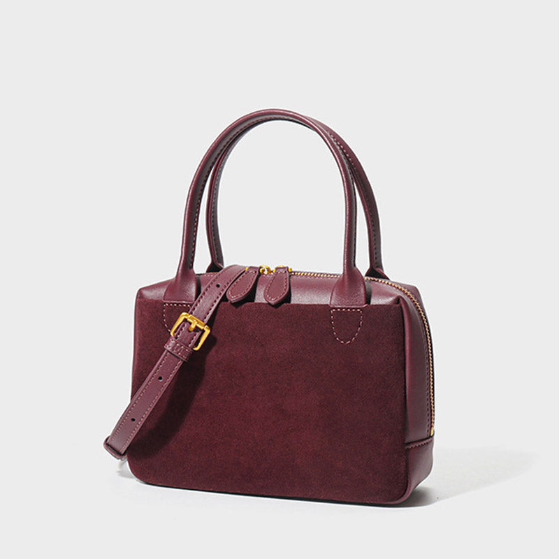 Women’s Minimalist Genuine Leather Suede Crossbody Handbag image 4