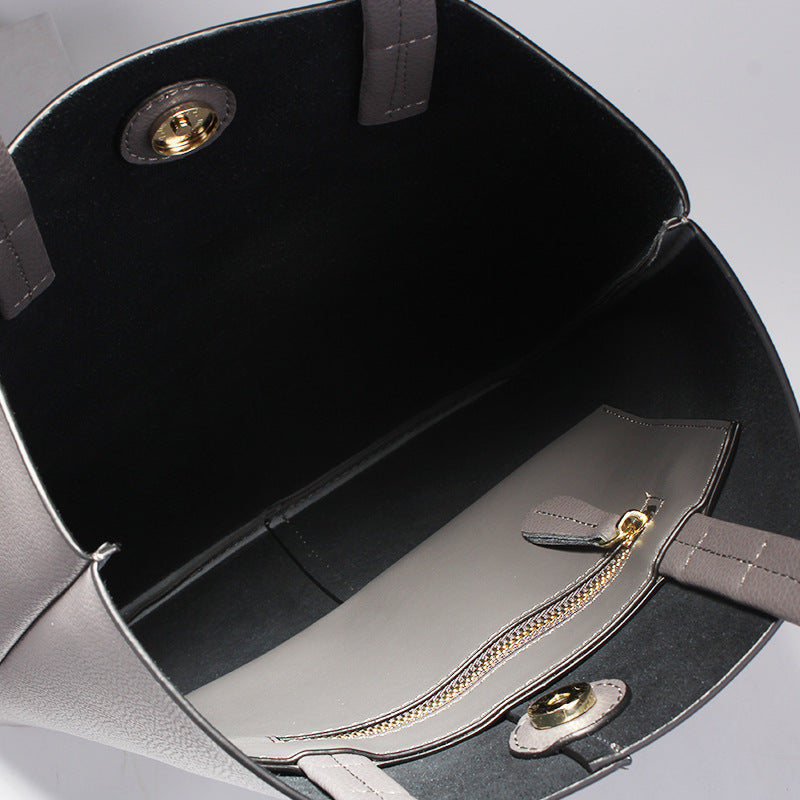 Women’s Minimalist Genuine Leather Tote Bag image 6