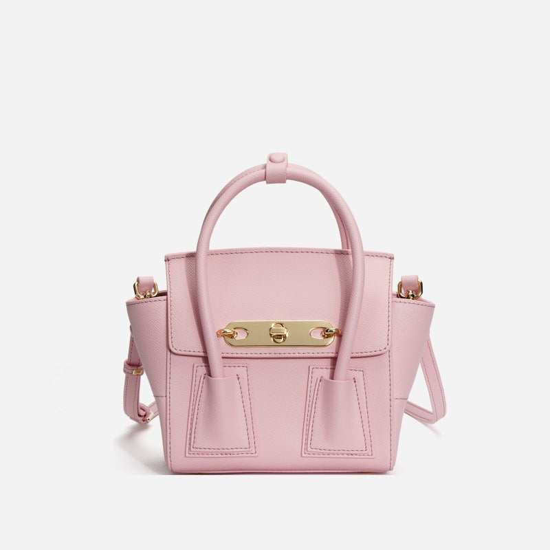 Women’s Minimalist Genuine Leather Wing-Shaped Crossbody Handbag In Gold Hardware image