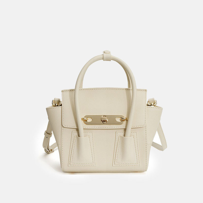 Women’s Minimalist Genuine Leather Wing-Shaped Crossbody Handbag In Gold Hardware image 4