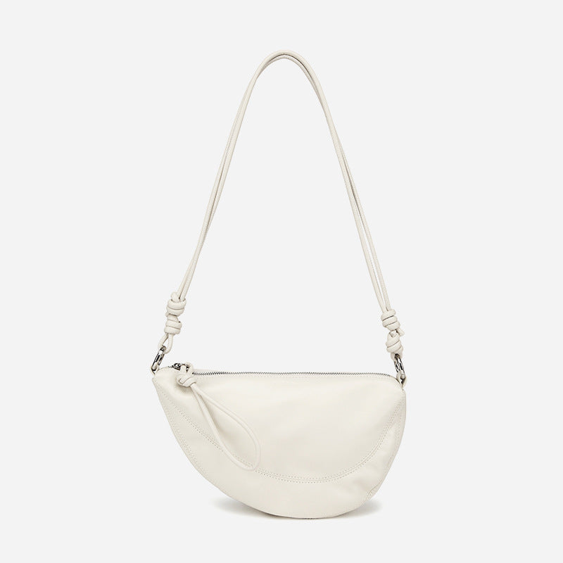 Women’s Minimalist Genuine Leather Zipper Crossbody Saddle Bag image 5