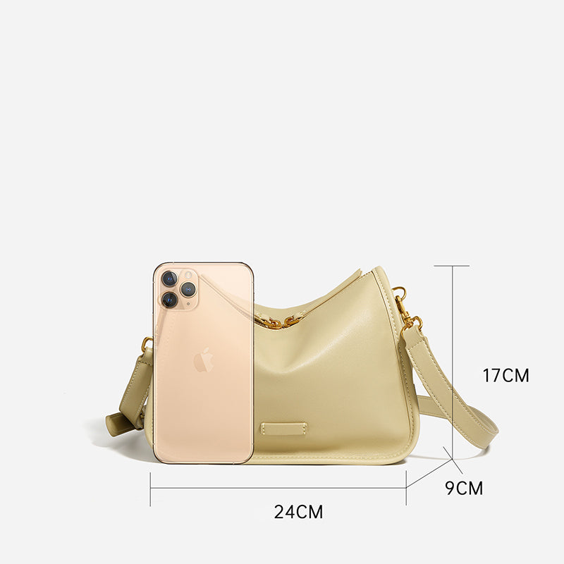 Women’s Minimalist Genuine Leather Zipper Shoulder Crossbody Bag image 4