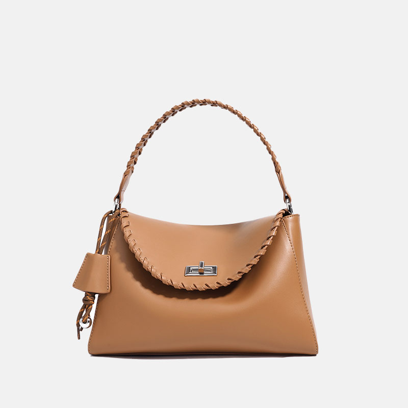 Women’s Minimalist Leather Braided Detail Handbag In Silver Hardware image 4