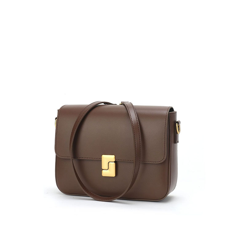 Women’s Minimalist Leather Crossbody Shoulder Bag with Magnetic Closure image 3
