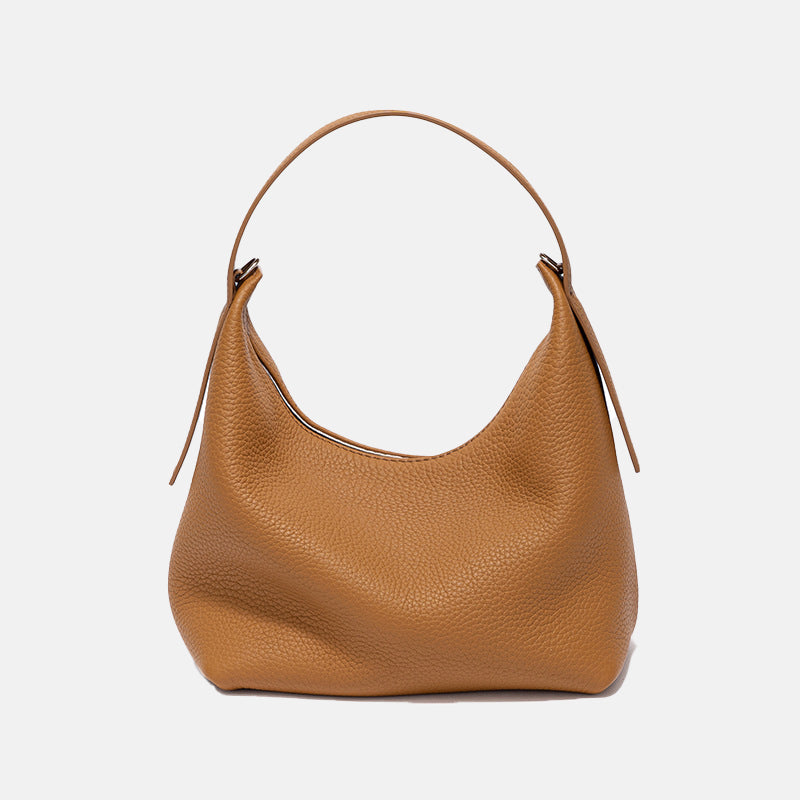 Women’s Minimalist Leather Hobo Bag with Crossbody Strap image 4