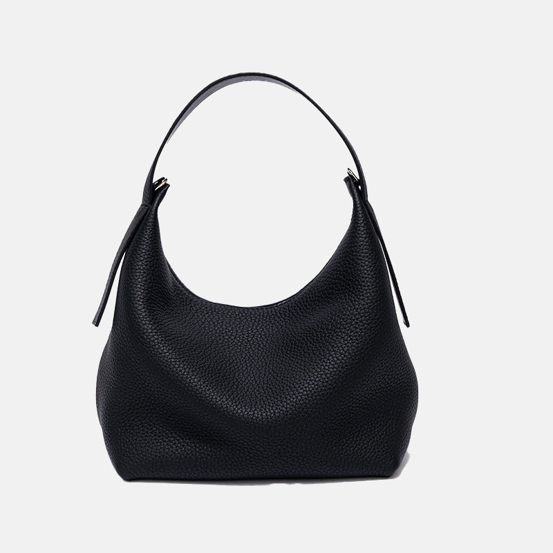 Women’s Minimalist Leather Hobo Bag with Crossbody Strap image 10