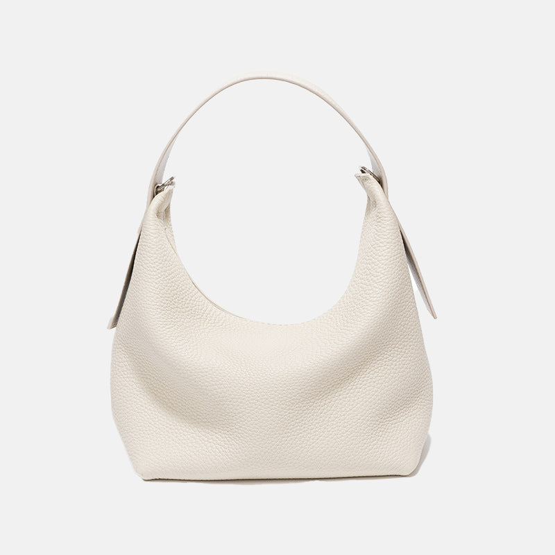 Women’s Minimalist Leather Hobo Bag with Crossbody Strap image 8
