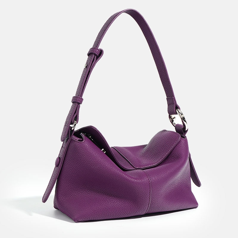 Women’s Minimalist Leather Magnetic Closure Pillow Baguette Bag image 5