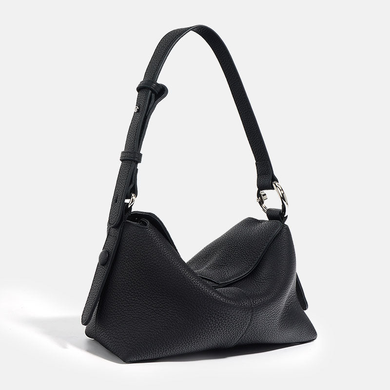 Women’s Minimalist Leather Magnetic Closure Pillow Baguette Bag image