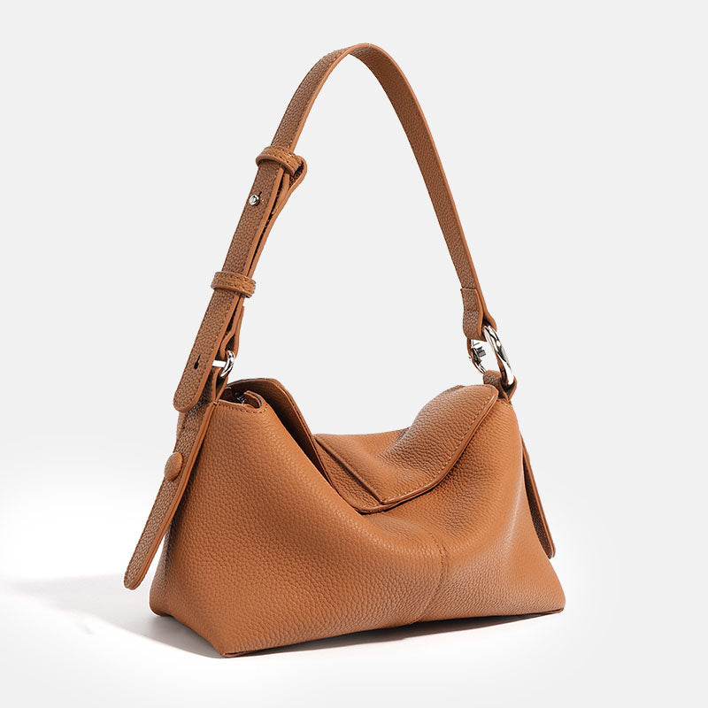 Women’s Minimalist Leather Magnetic Closure Pillow Baguette Bag image 7