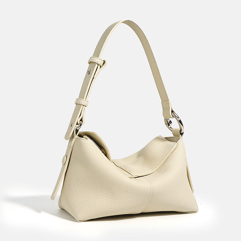 Women’s Minimalist Leather Magnetic Closure Pillow Baguette Bag image 3
