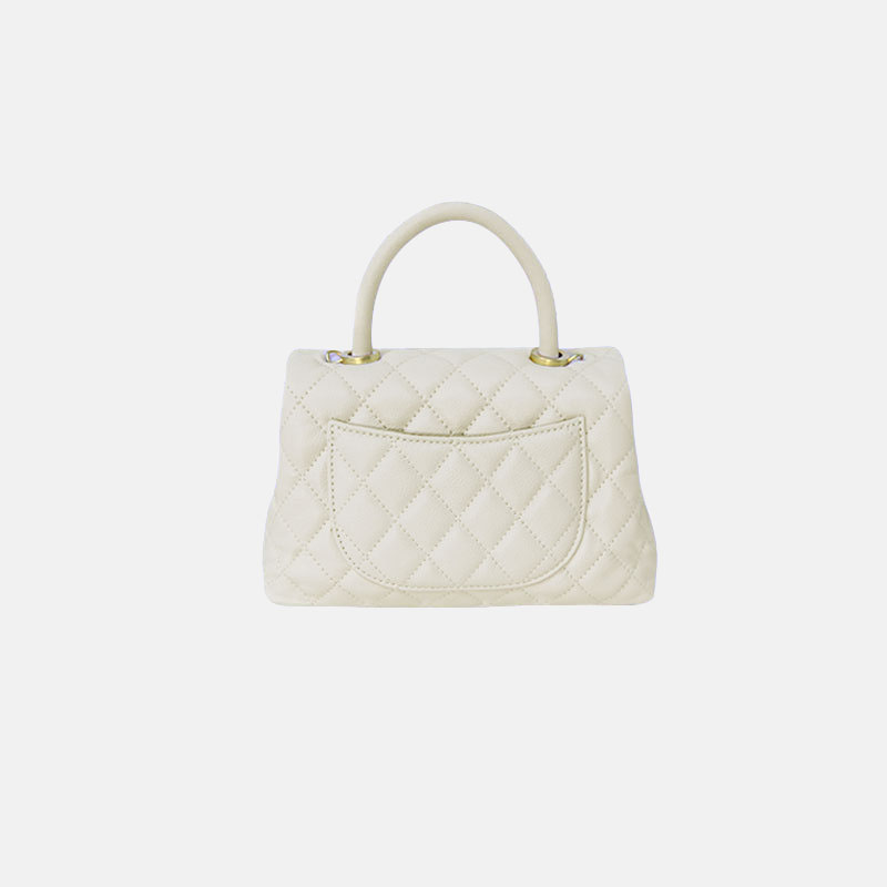 Women’s Minimalist Quilted Genuine Leather Lock Closure Crossbody Chain Top Handle Bag image 5