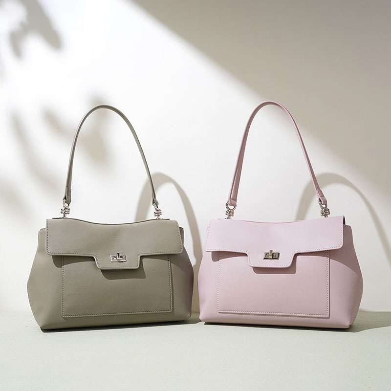 Women’s Minimalist Split Leather Baguette Bag In Silver Hardware image 3