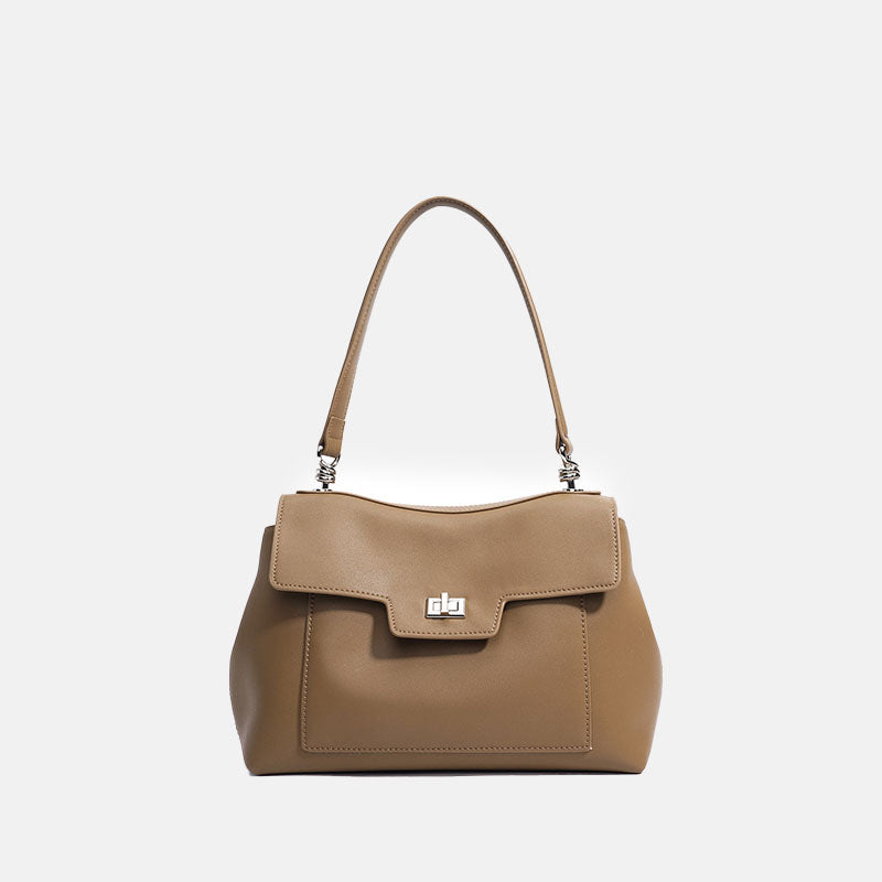 Women’s Minimalist Split Leather Baguette Bag In Silver Hardware image 7
