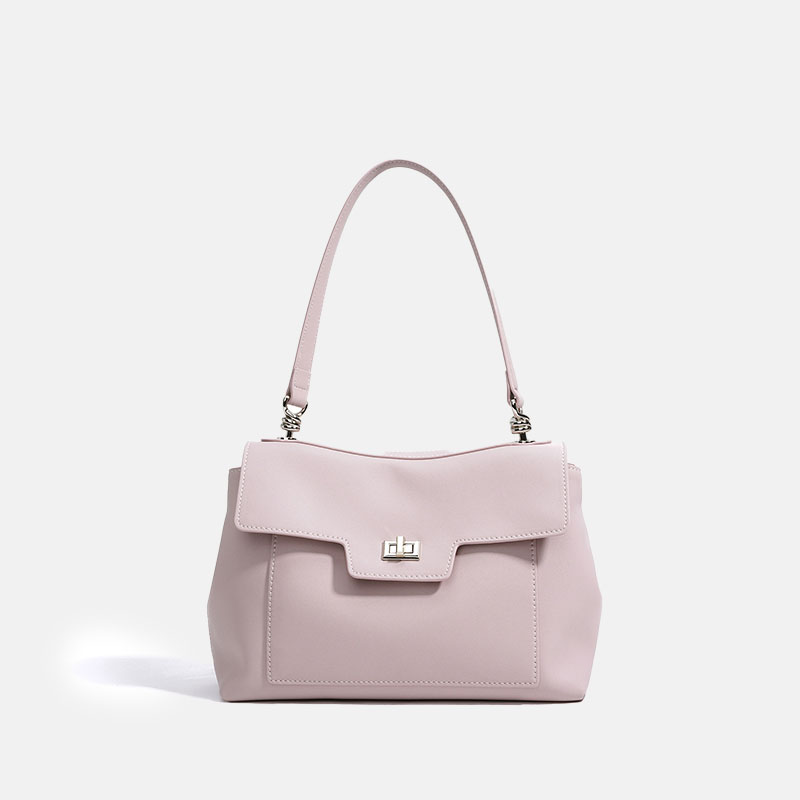 Women’s Minimalist Split Leather Baguette Bag In Silver Hardware image