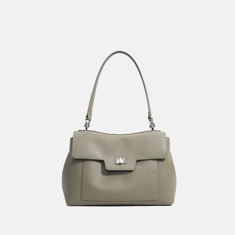 Women’s Minimalist Split Leather Baguette Bag In Silver Hardware image 6