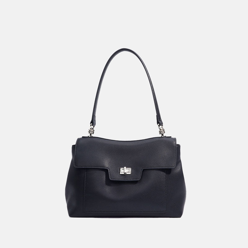 Women’s Minimalist Split Leather Baguette Bag In Silver Hardware image 4