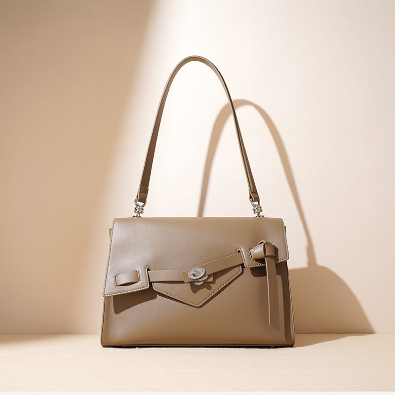 Women’s Minimalist Split Leather Shoulder Messenger Bag In Silver Hardware image 2