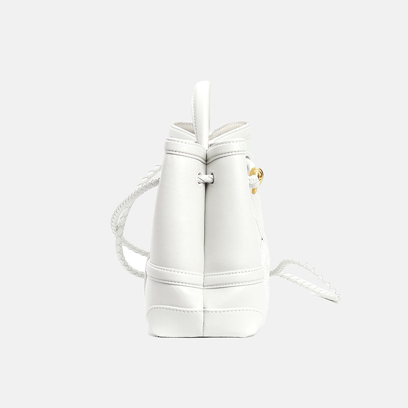 Women’s Minimalist Split Leather Tote Bag In Bow-Knot Gold Hardware image 3