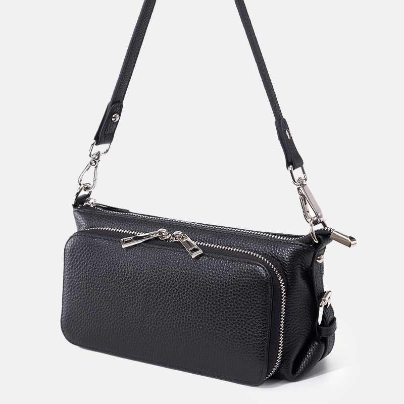 Women’s Minimalist Top-Grain Leather Crossbody Shoulder Bag image 2